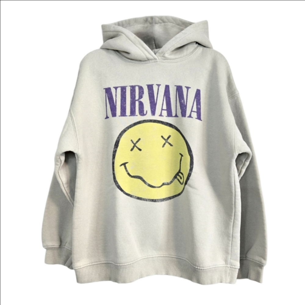 Zara Kids 🎶 NIRVANA Beige Hoodie, Size 8* ~ EUC